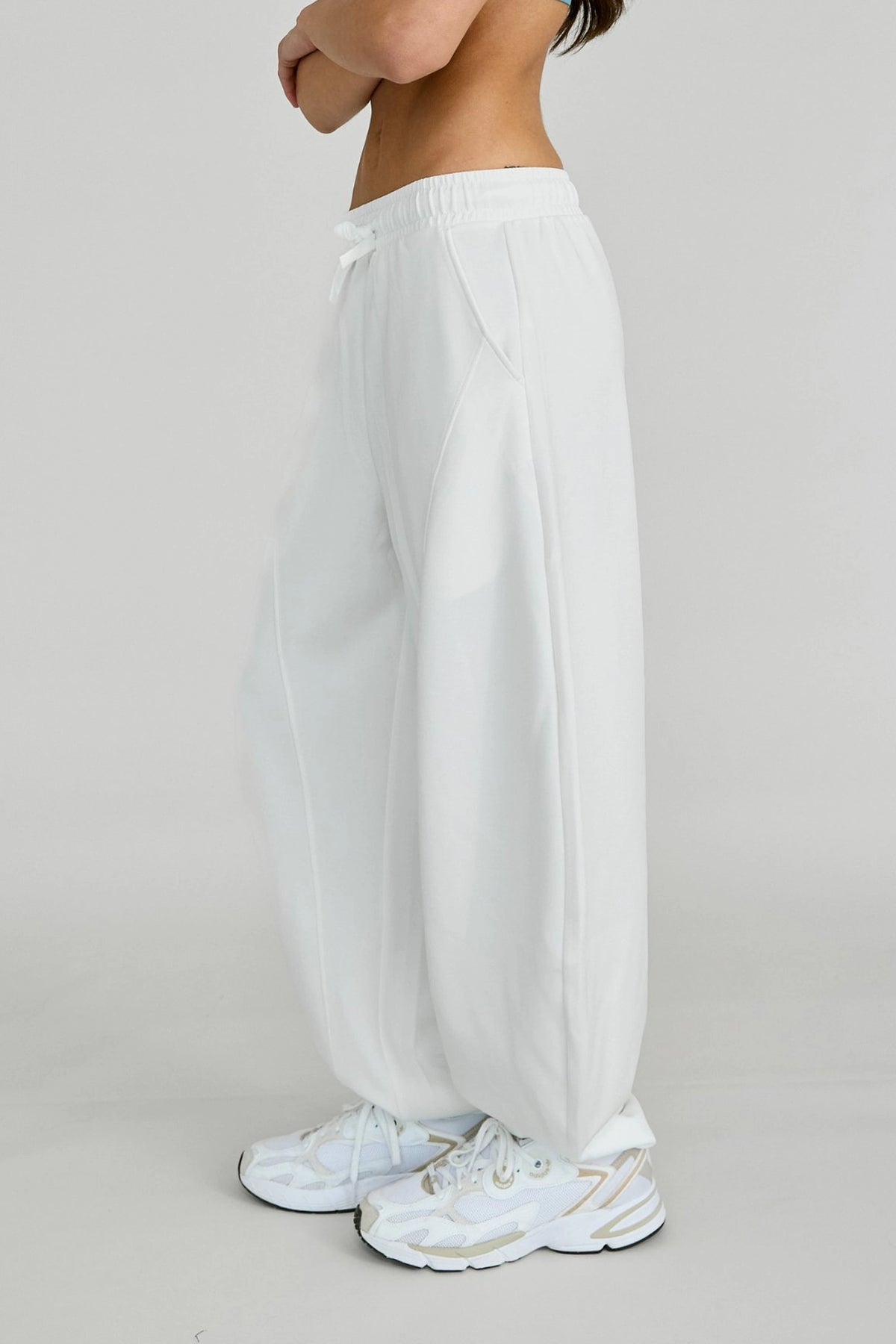 Soft Luxury Barrel Leg Track Pant - Chalk
