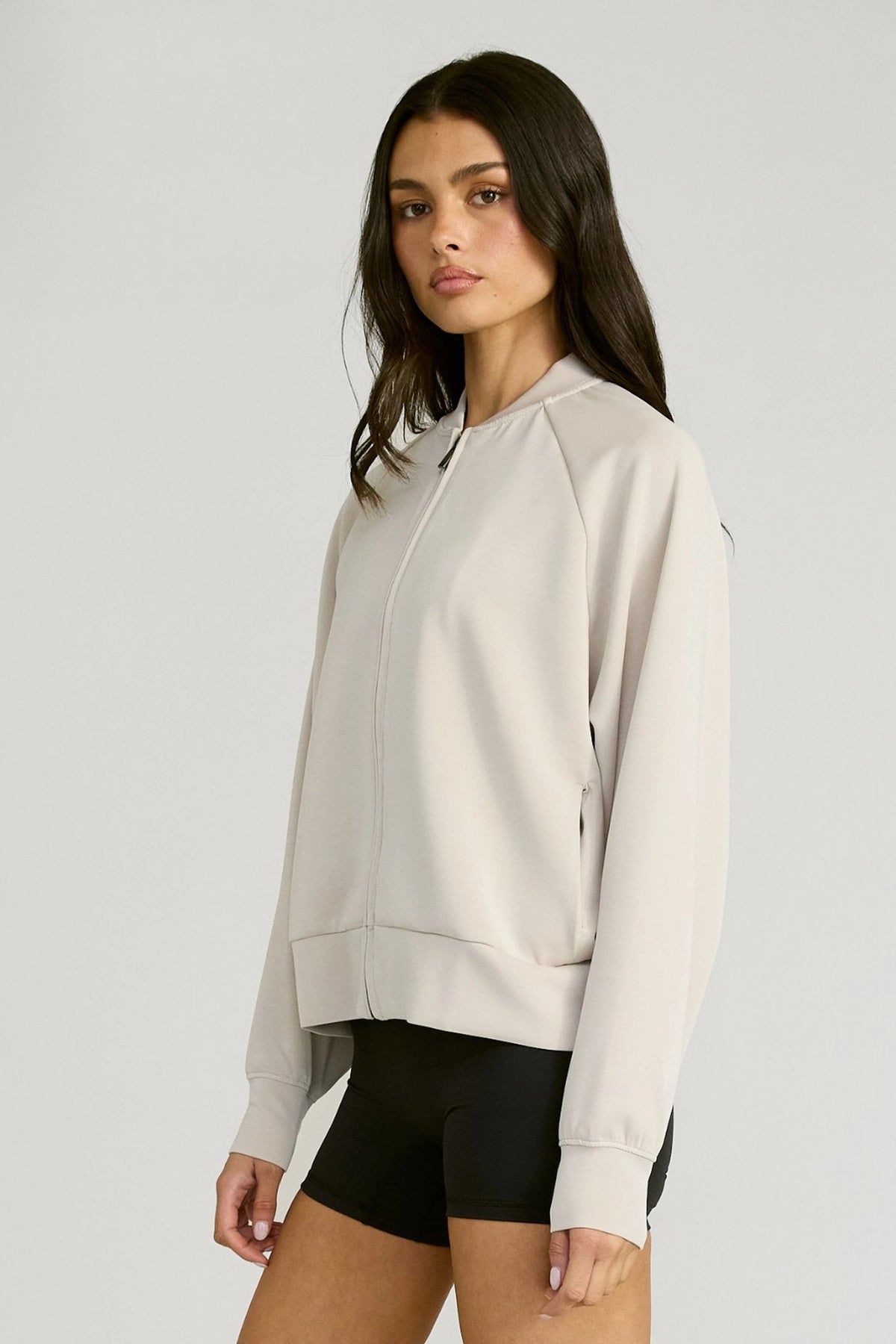 Soft Luxury Bomber Jacket - Stone
