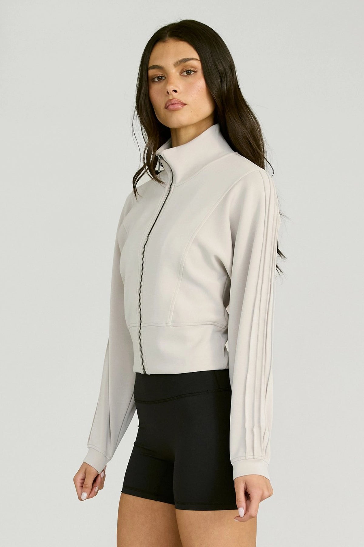 Soft Luxury Panel Full Zip Jacket - Stone