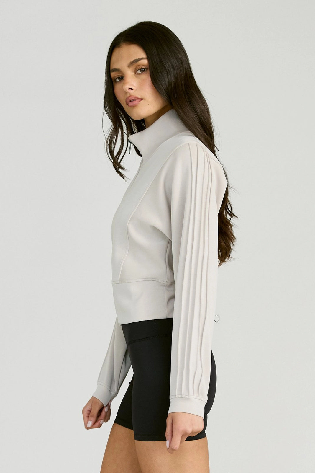 Soft Luxury Panel Full Zip Jacket - Stone