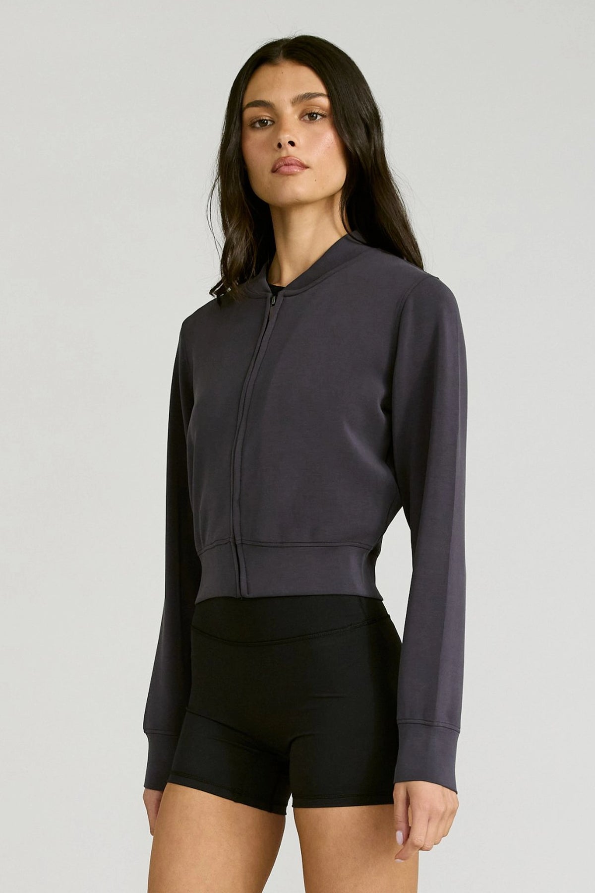Soft Luxury Full Zip Jumper - Charcoal