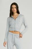 Two Way Knit Hoodie - Grey Marle