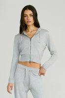 Two Way Knit Hoodie - Grey Marle