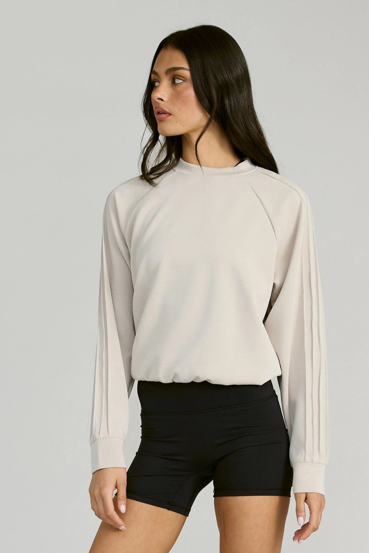 Soft Luxury Raglan Crew Jumper - Stone