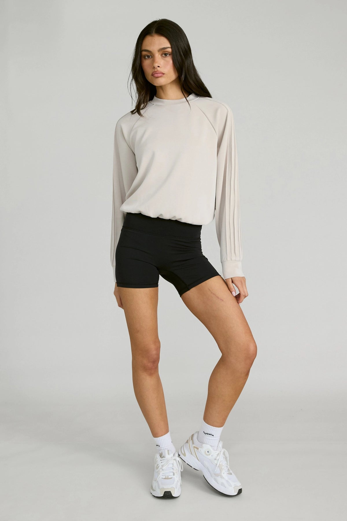 Soft Luxury Raglan Crew Jumper - Stone