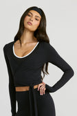 ALLFENIX CloudCore™ Lite Long Sleeve Wrap Top - Onyx