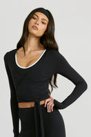 ALLFENIX CloudCore™ Lite Long Sleeve Wrap Top - Onyx