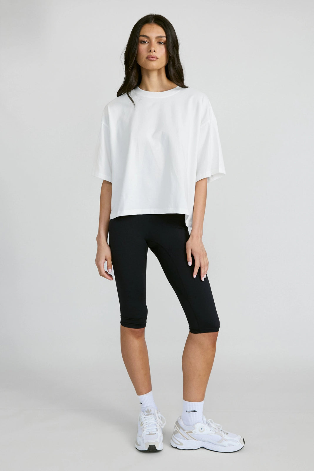 Oversized Cropped Tee - Chalk