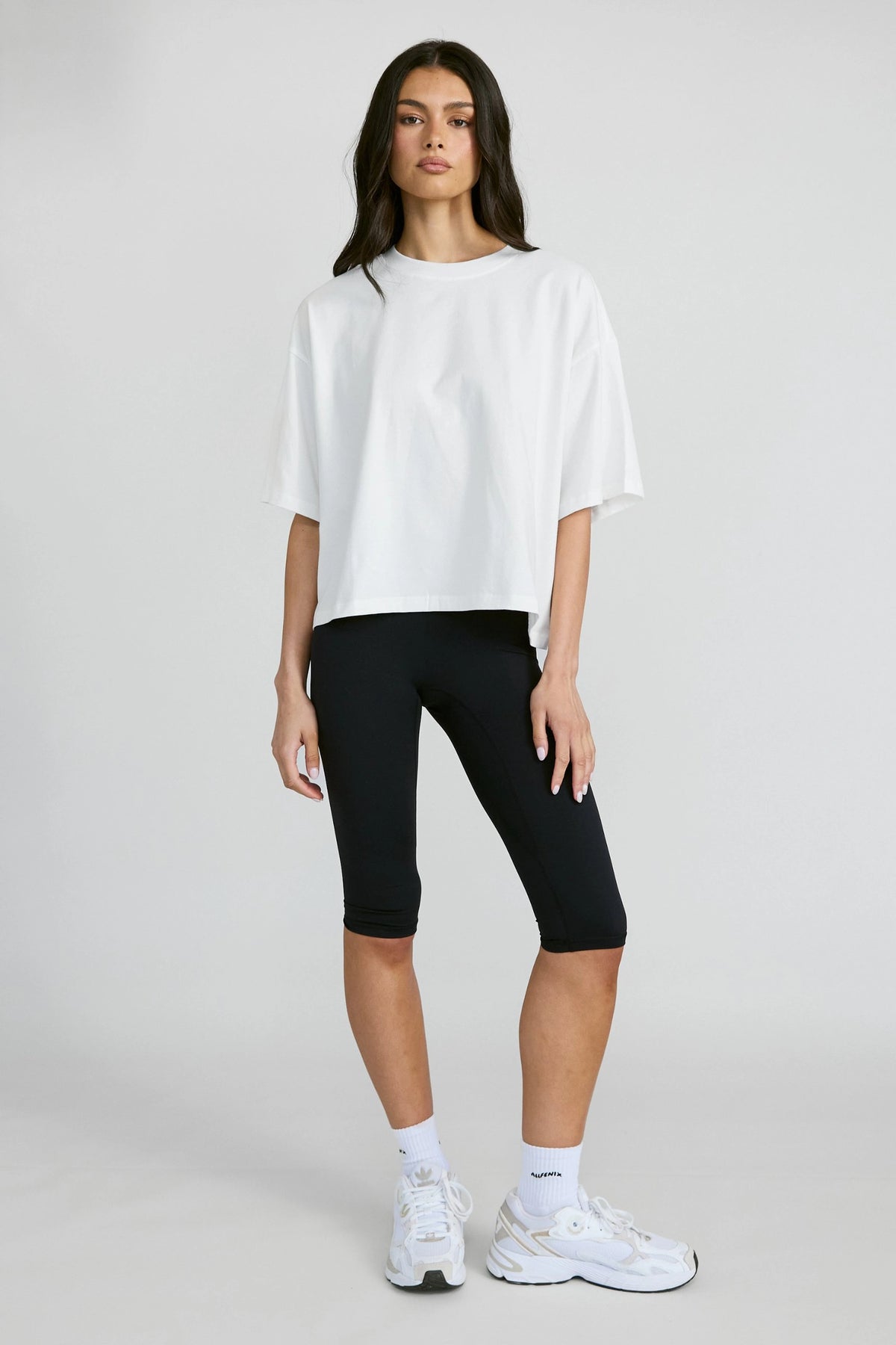 Oversized Cropped Tee - Chalk