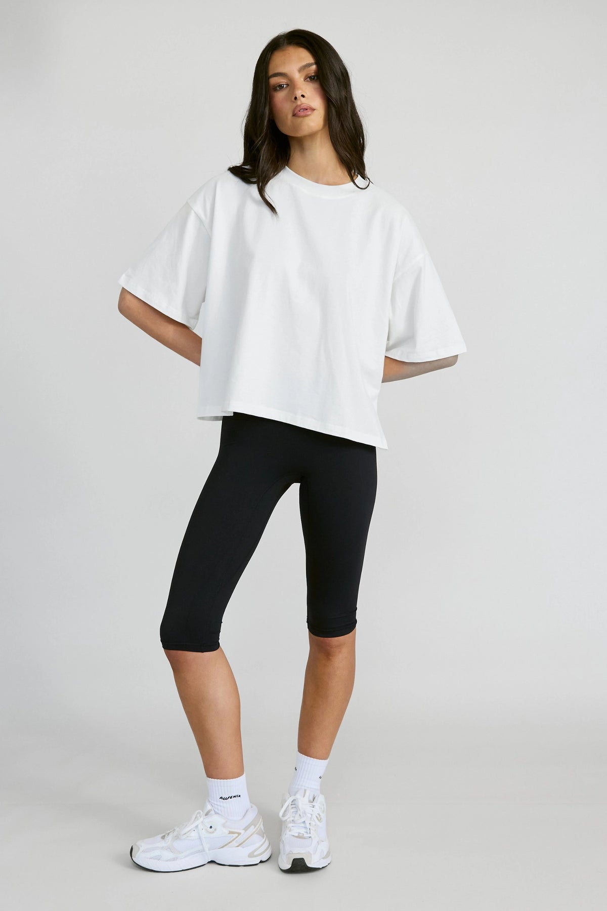 Oversized Cropped Tee - Chalk