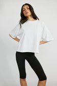 Oversized Cropped Tee - Chalk