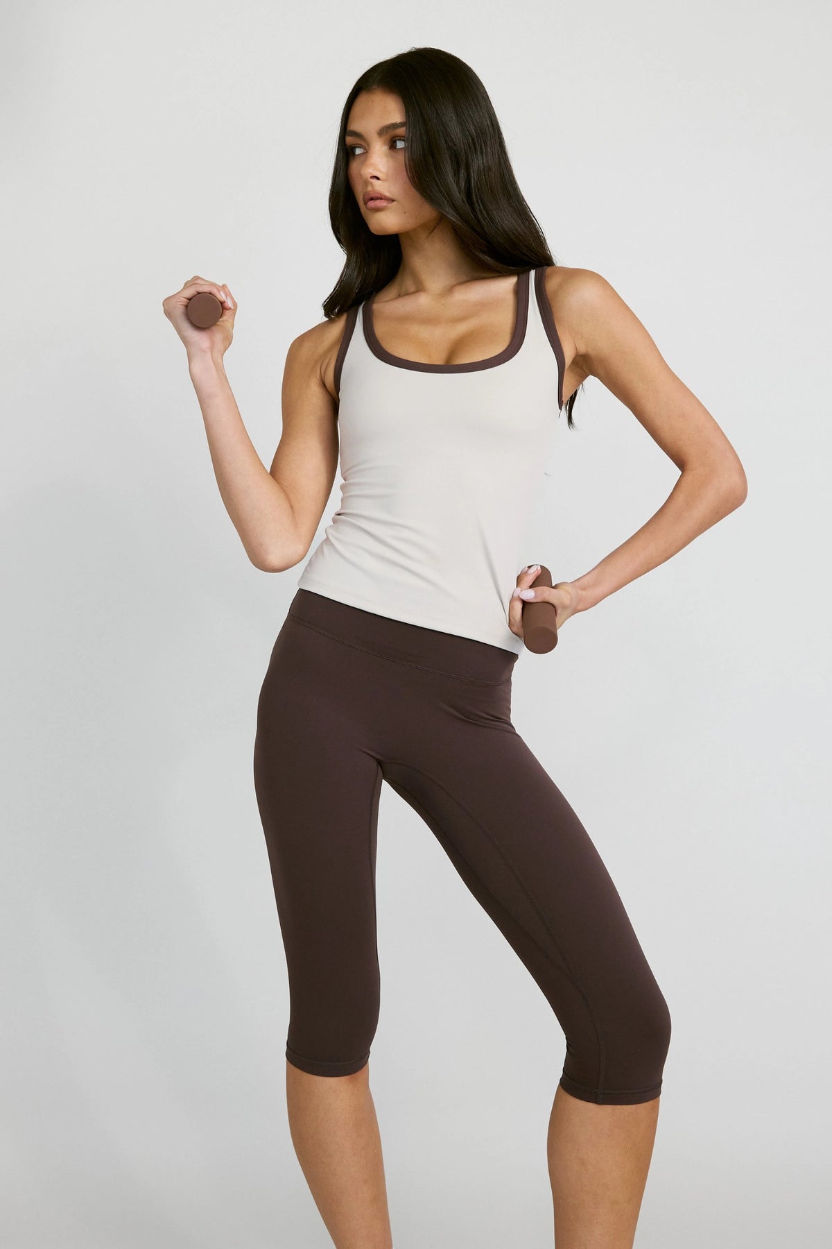 ALLFENIX CloudCore™ Contrast Bind Racer Tank - Stone
