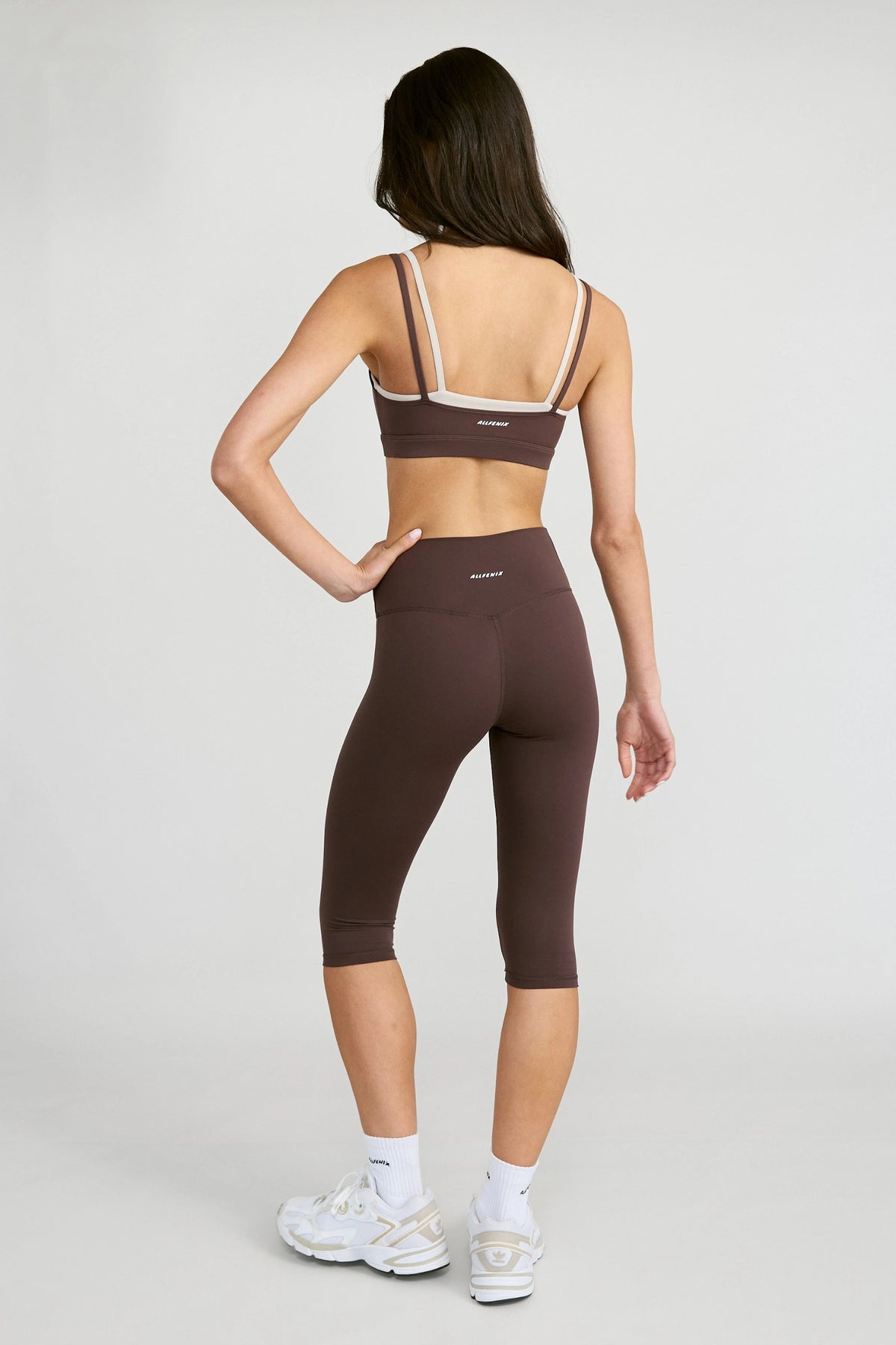 ALLFENIX CloudCore™ Double Layer Contrast Sports Bra - Espresso