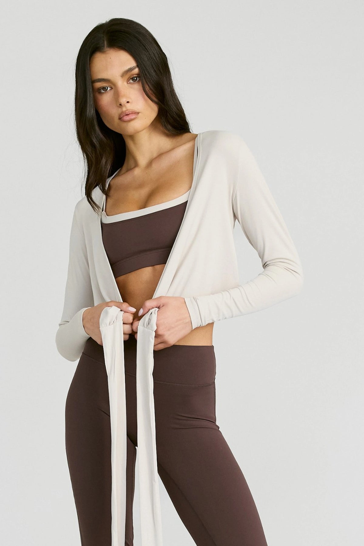 ALLFENIX CloudCore™ Lite Long Sleeve Wrap Top - Stone