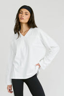 Oversized V-Neck Long Sleeve - Chalk