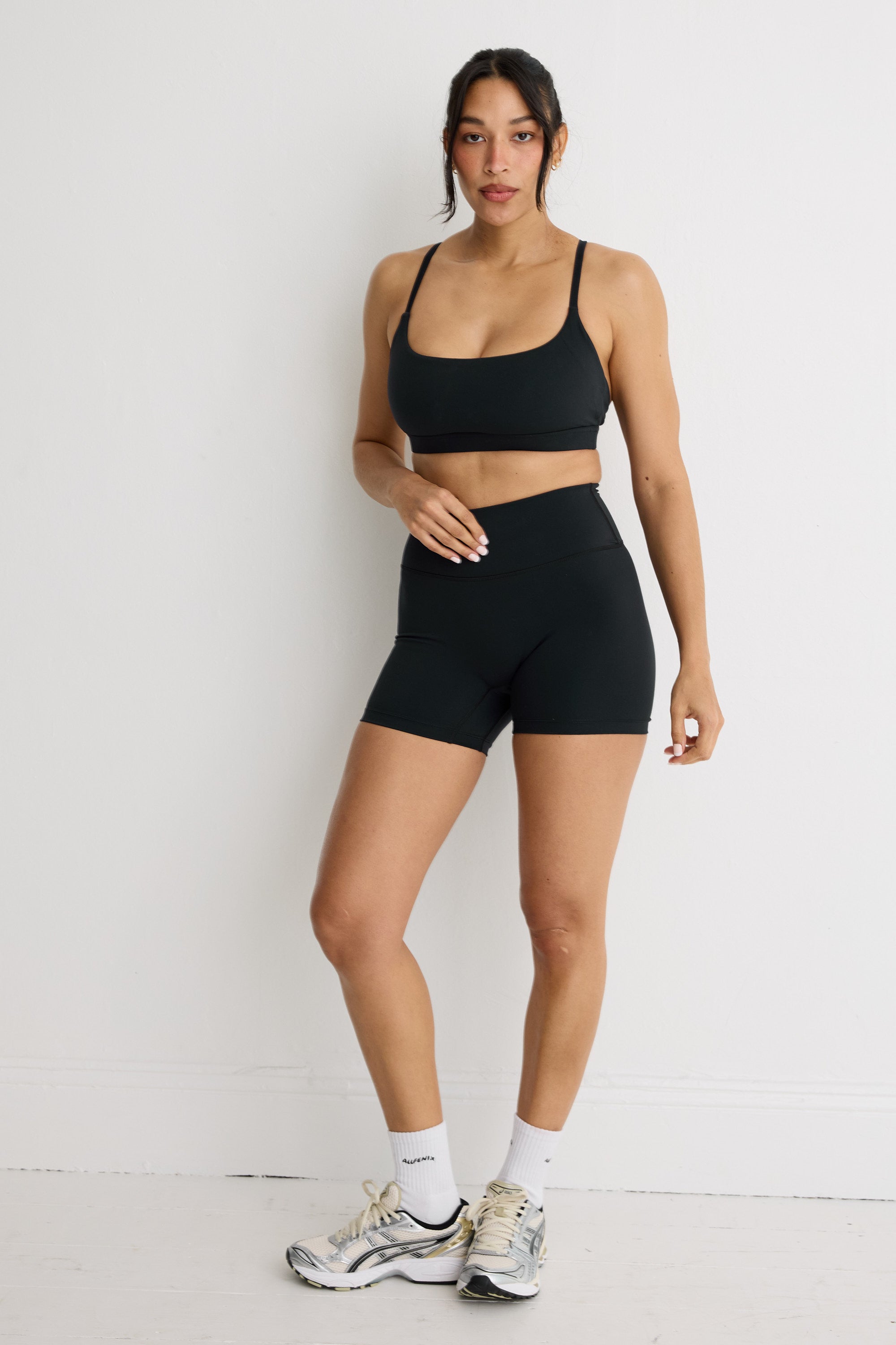 ALLFENIX CloudCore 5" Bike Short in Black — full length view