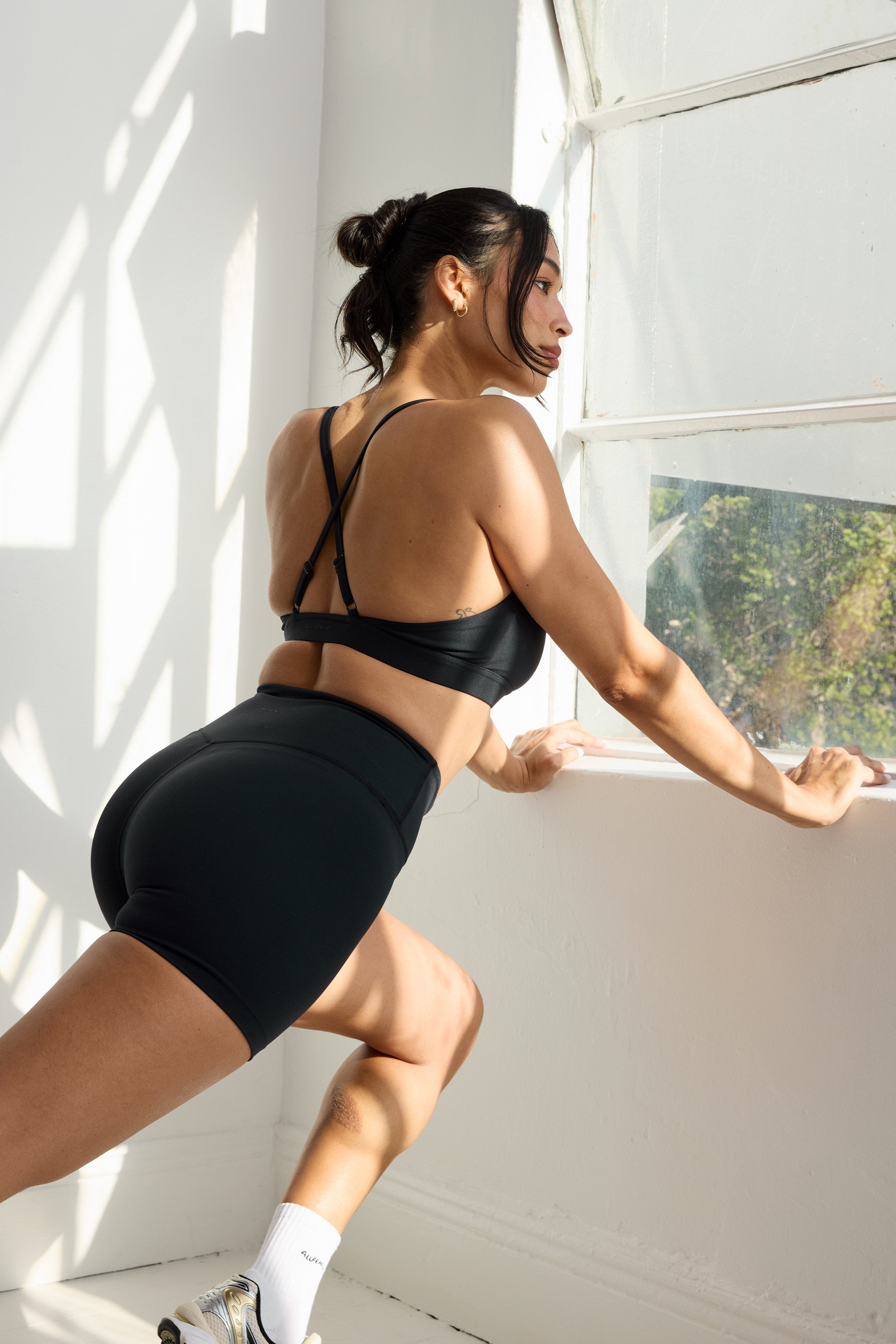 ALLFENIX CloudCore Low Impact Sports Bra in Black — full length view