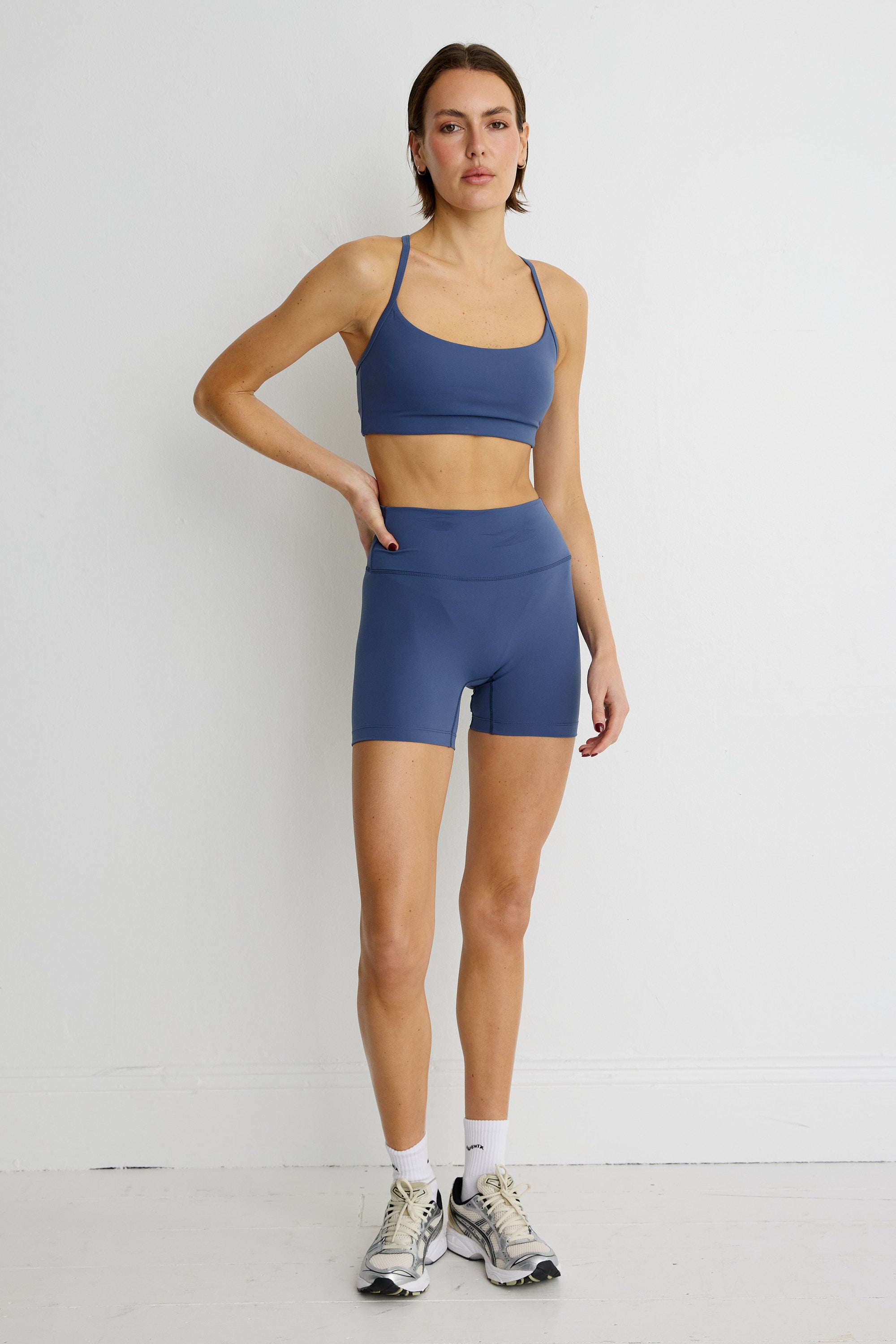 ALLFENIX CloudCore 5" Bike Short in Blue Indigo — front view