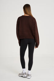 Crew Neck Knit - Espresso