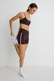 NEW ALLFENIX CloudCore™ Contrast 5" V-Waist Bike Short - Double Espresso/Rose Quartz