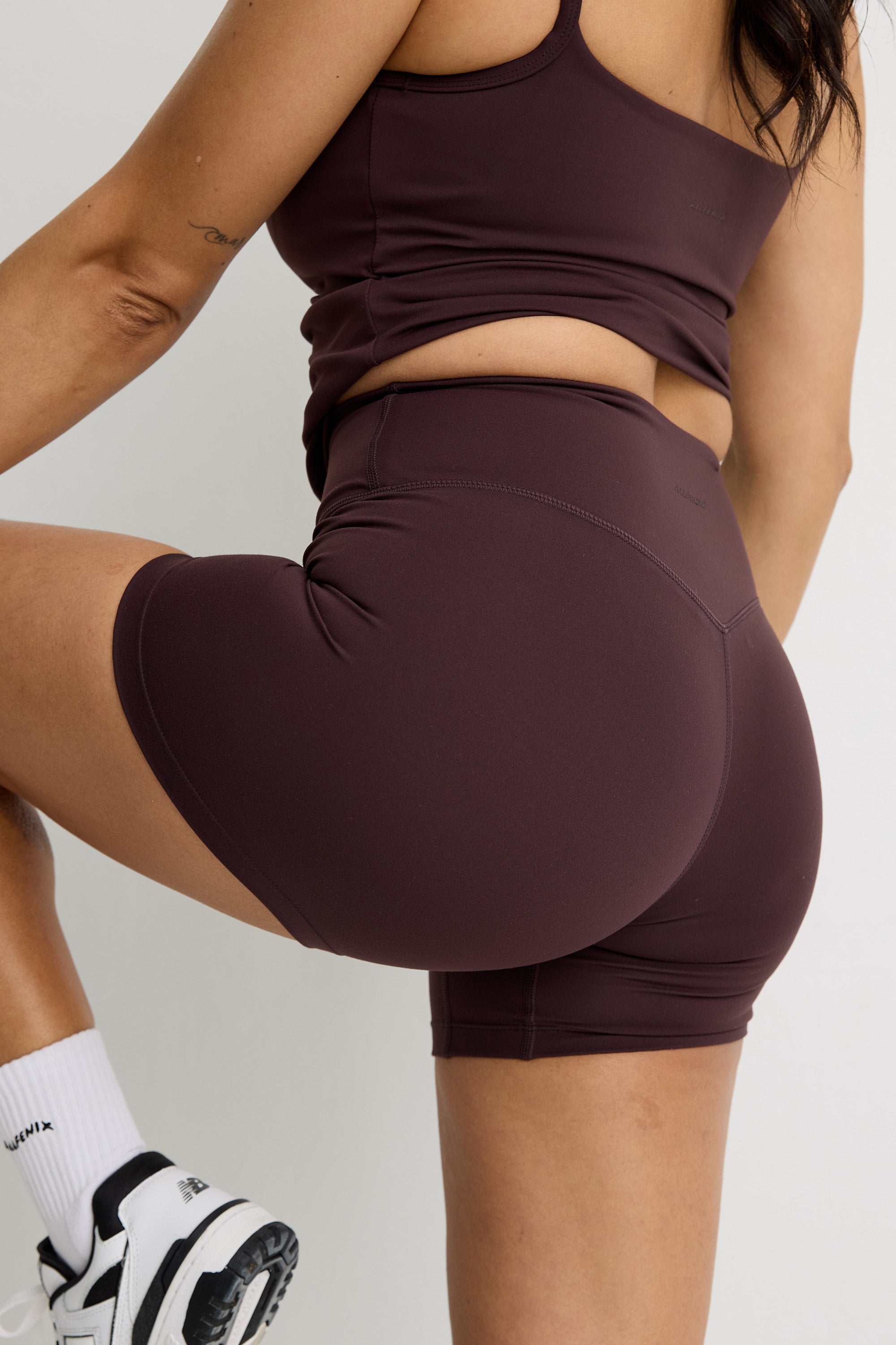 ALLFENIX CloudCore 5" Bike Short in Double Espresso — full length view
