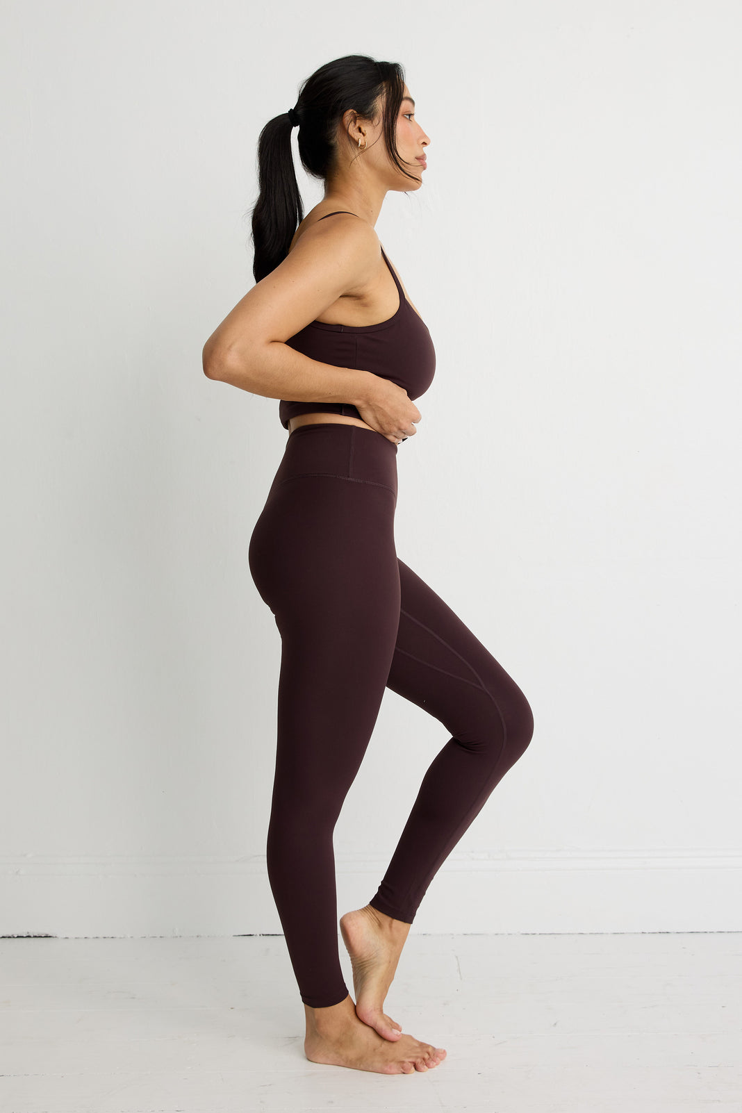 ALLFENIX CloudCore Full Length Legging in Double Espresso — side view