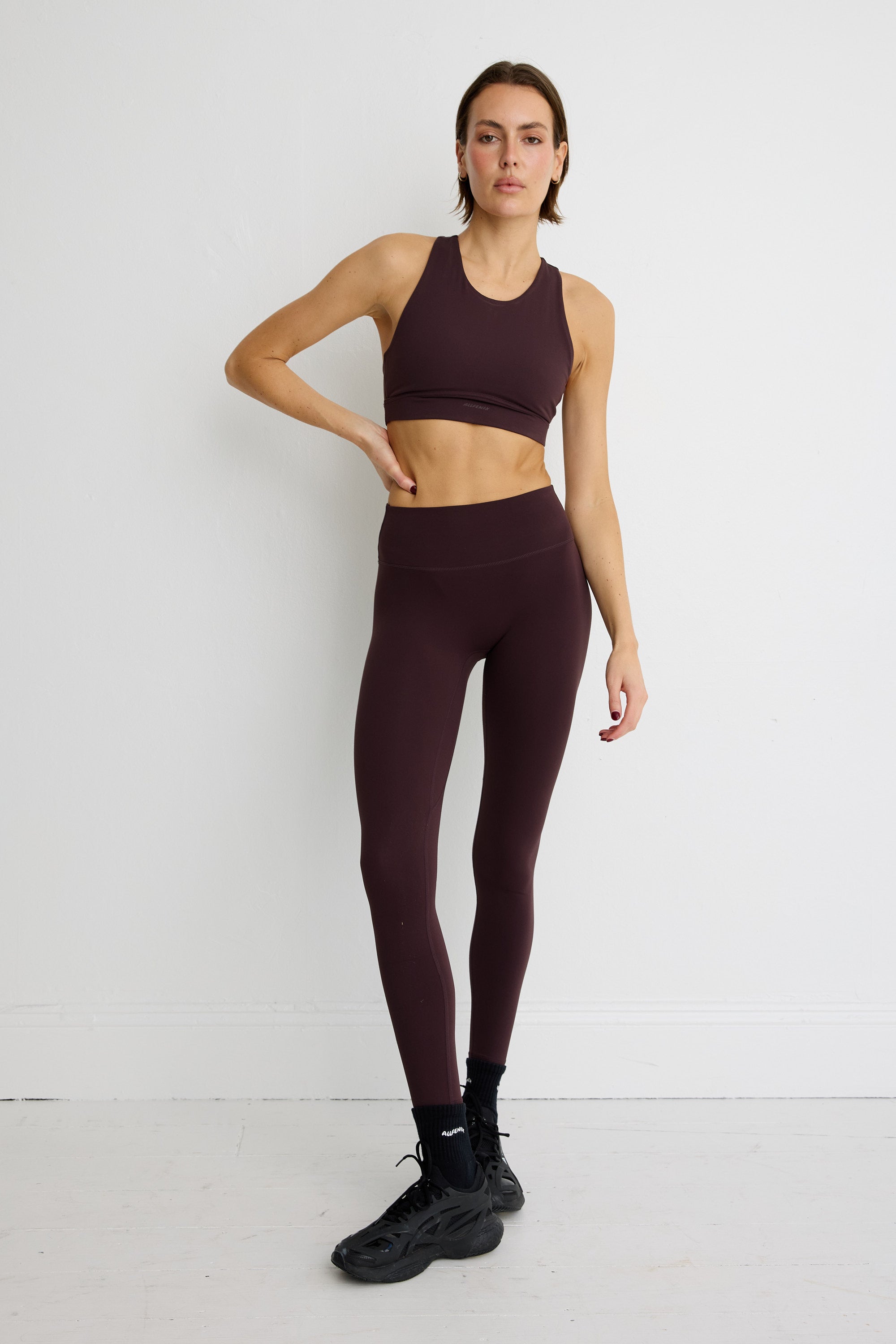 ALLFENIX CloudCore Full Length Legging in Double Espresso — full length view