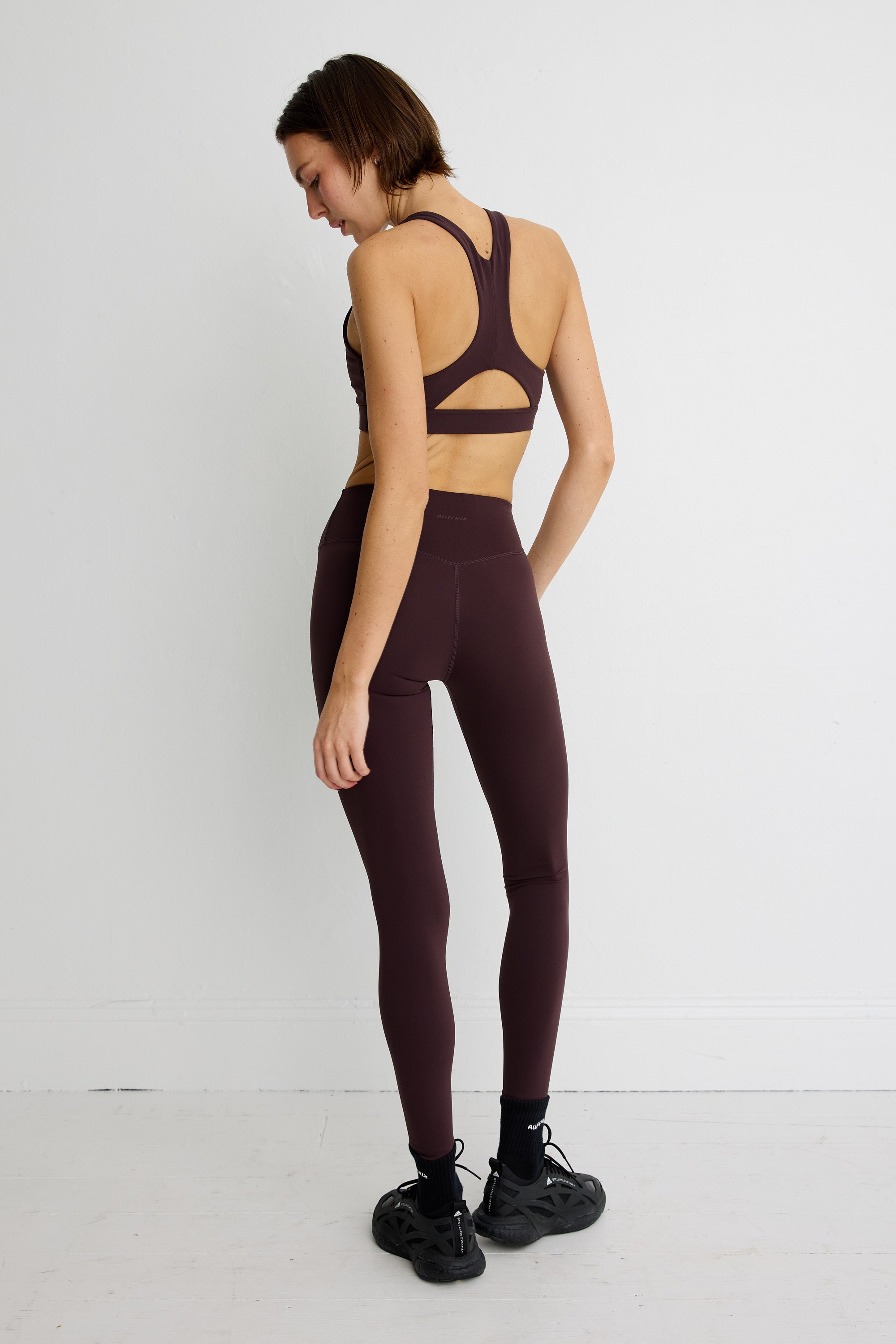 ALLFENIX CloudCore Full Length Legging in Double Espresso — close-up detail