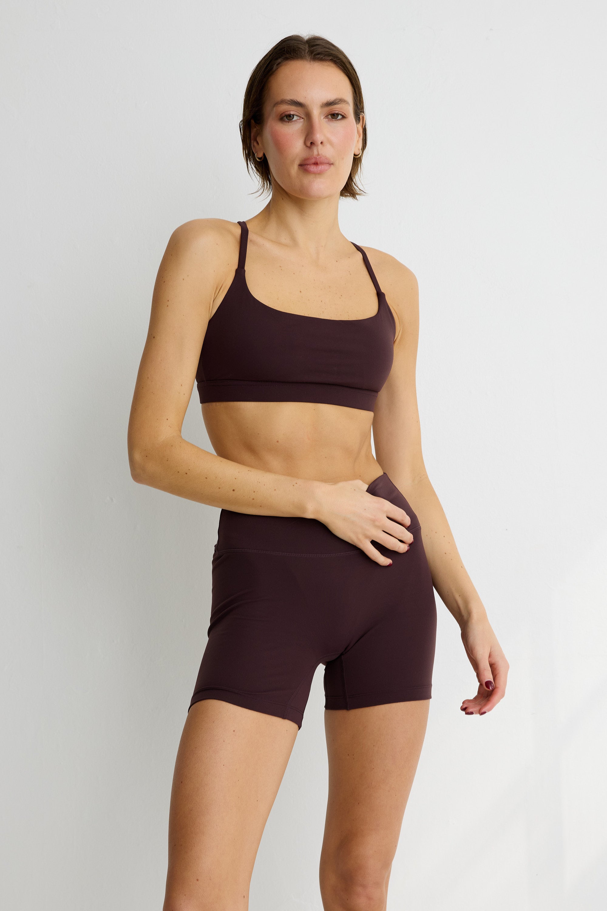 ALLFENIX CloudCore Low Impact Sports Bra in Double Espresso — full length view