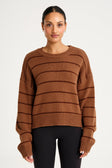 ALLFENIX Stripe Crew Neck Knit - Espresso