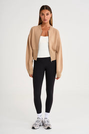 Two Way Zip Knit Bomber