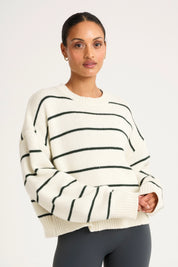 Stripe Crew Neck Knit