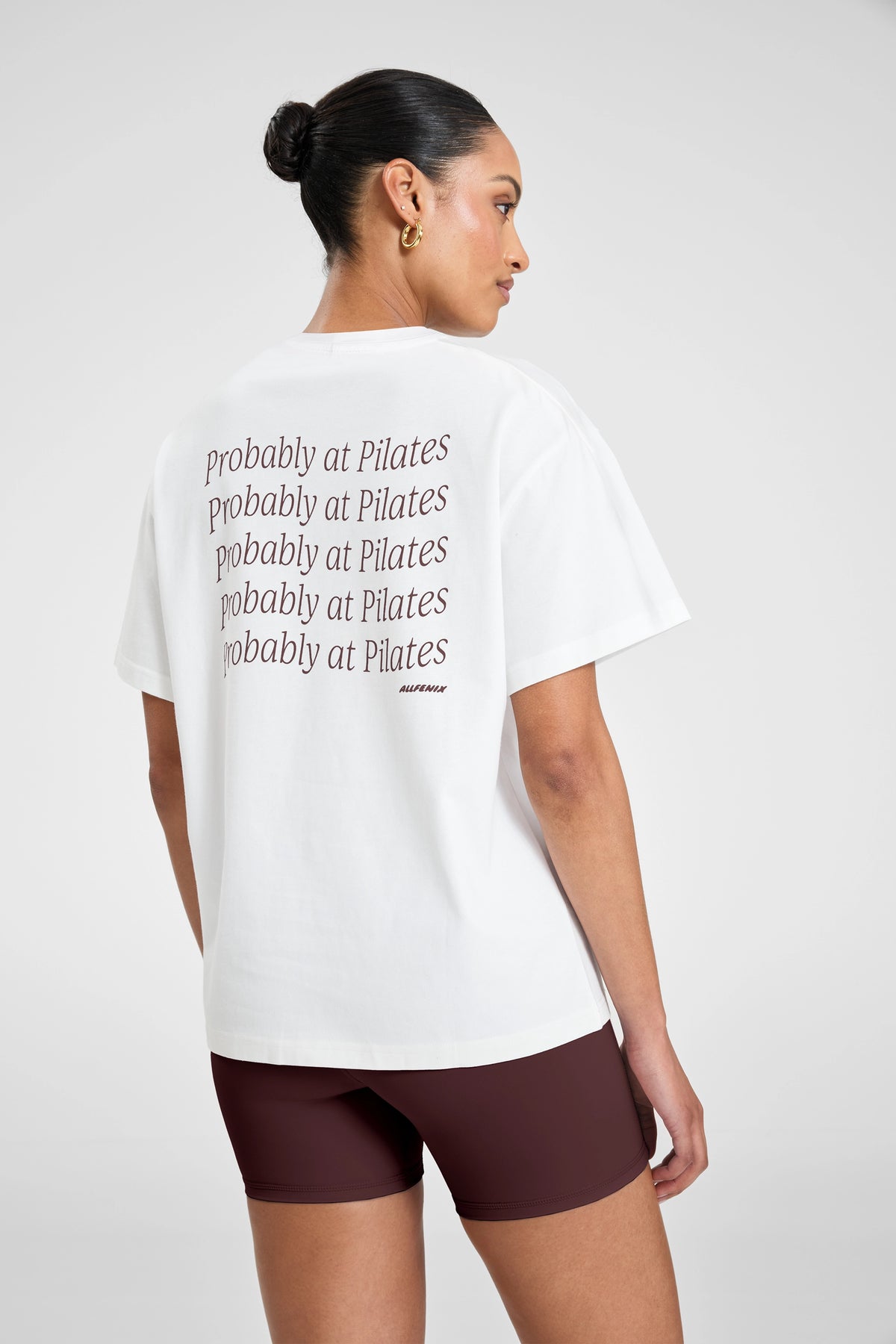 ALLFENIX Probably at Pilates Tee - White/Espresso