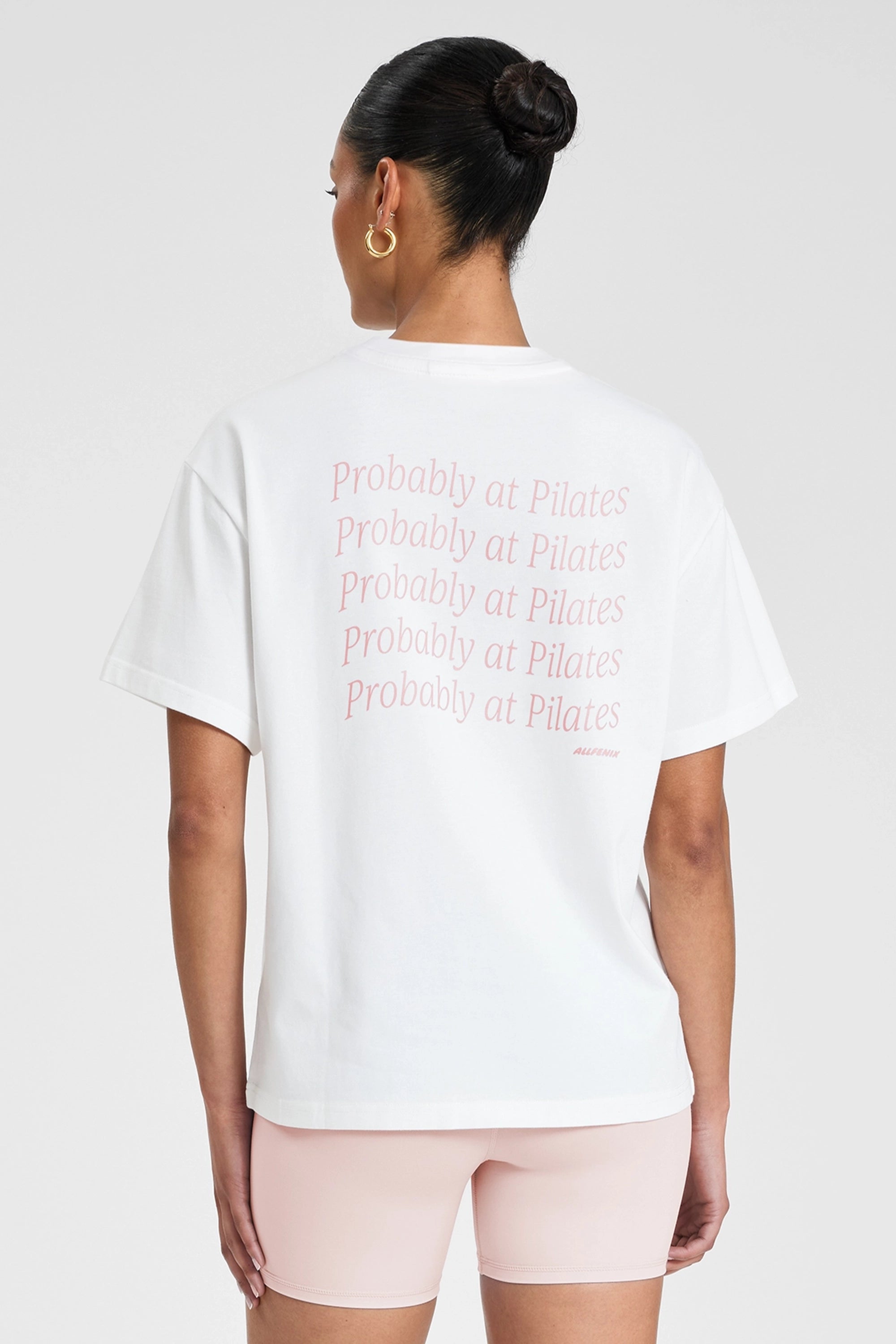 ALLFENIX Probably at Pilates Tee - White/Pink