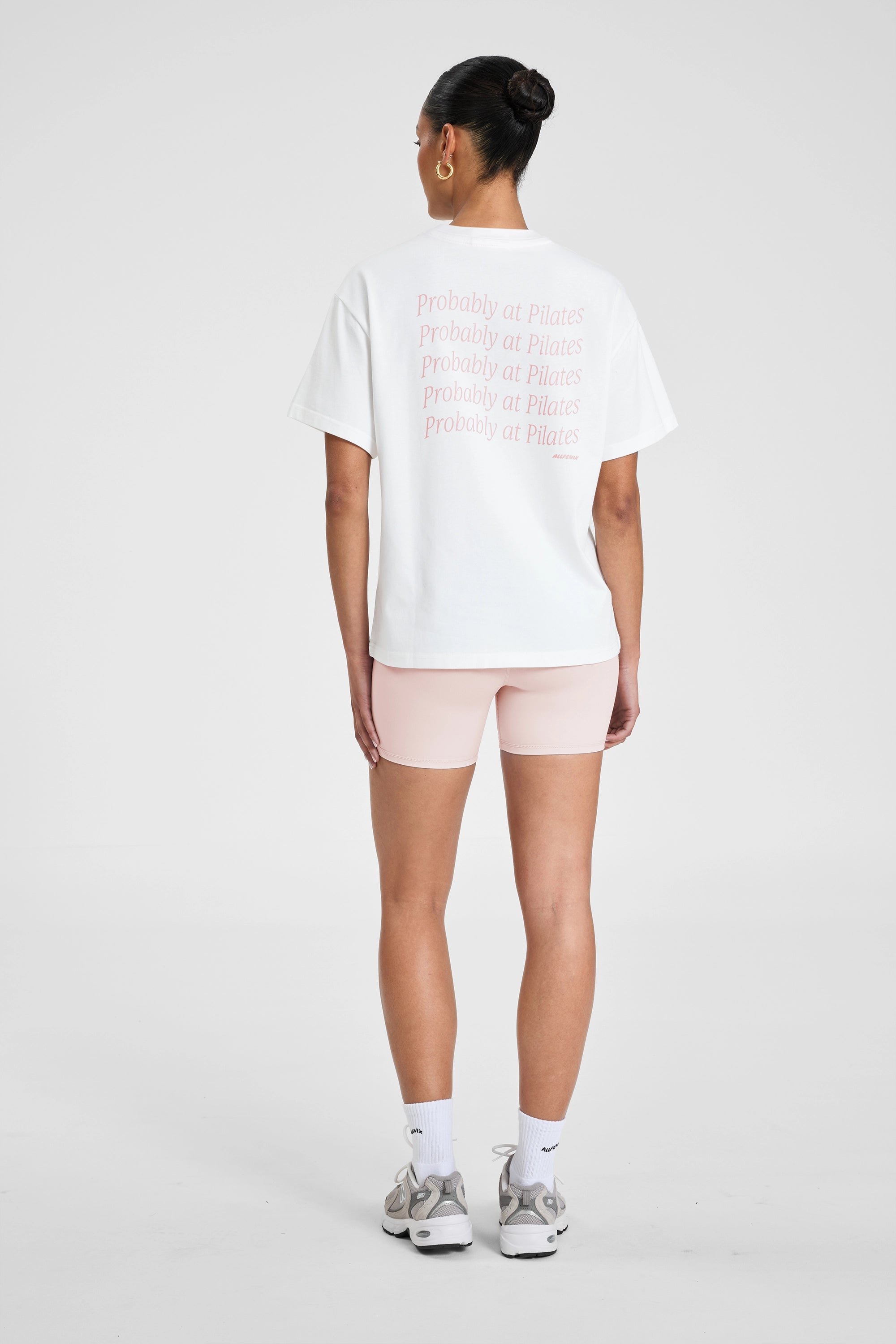 ALLFENIX Probably at Pilates Tee - White/Pink