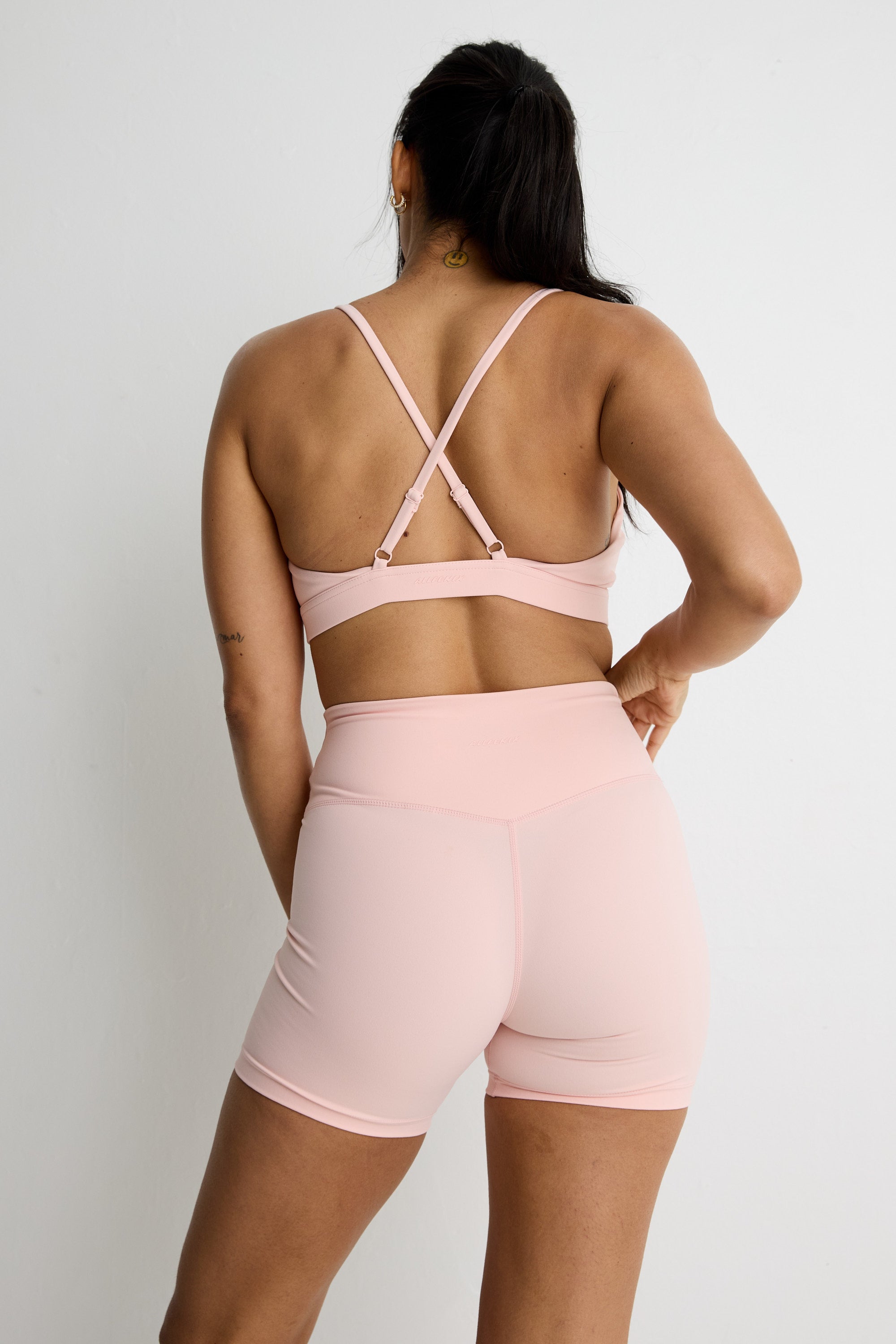 ALLFENIX CloudCore Low Impact Sports Bra in Rose Quartz — styled view