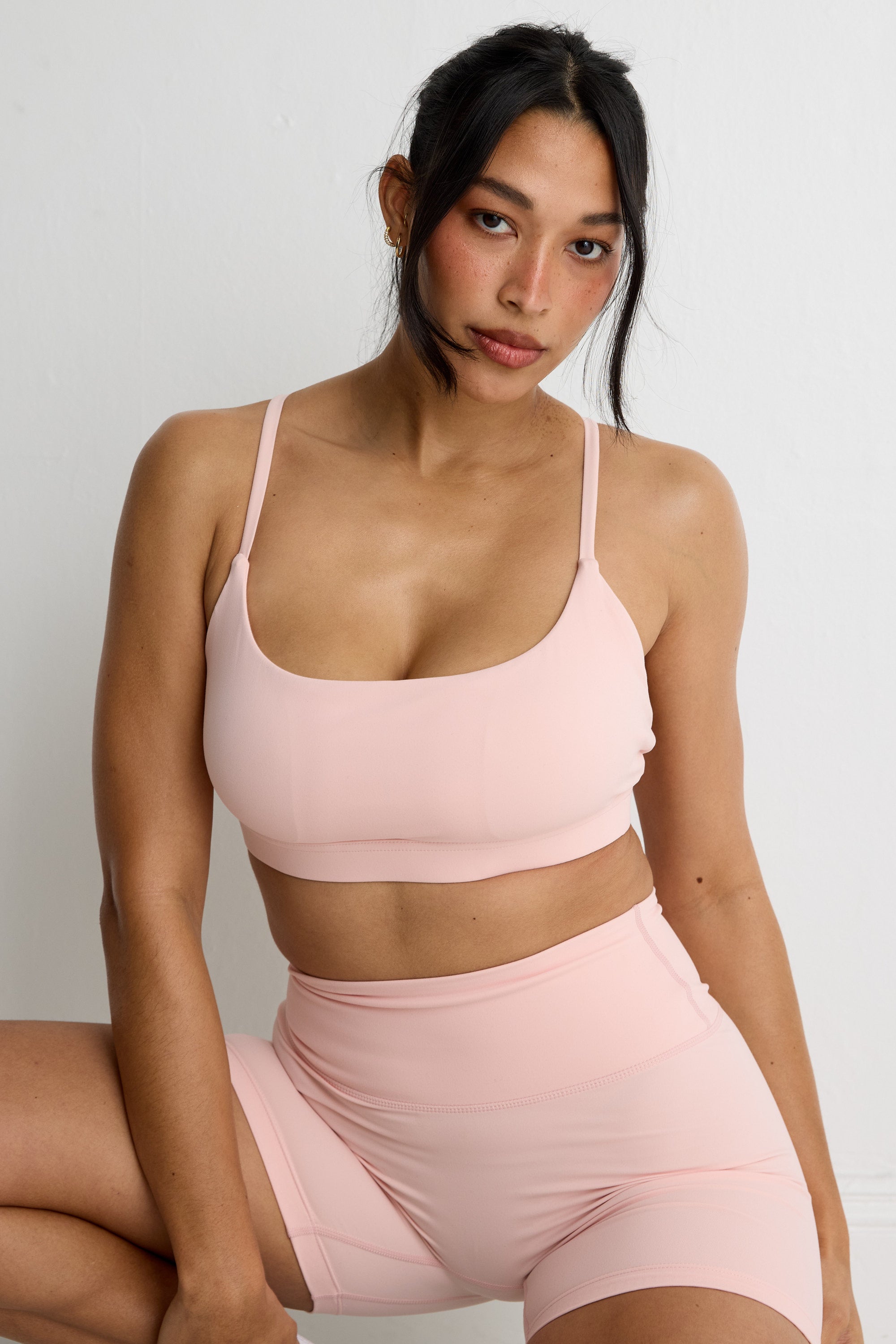 ALLFENIX CloudCore Low Impact Sports Bra in Rose Quartz — close-up detail