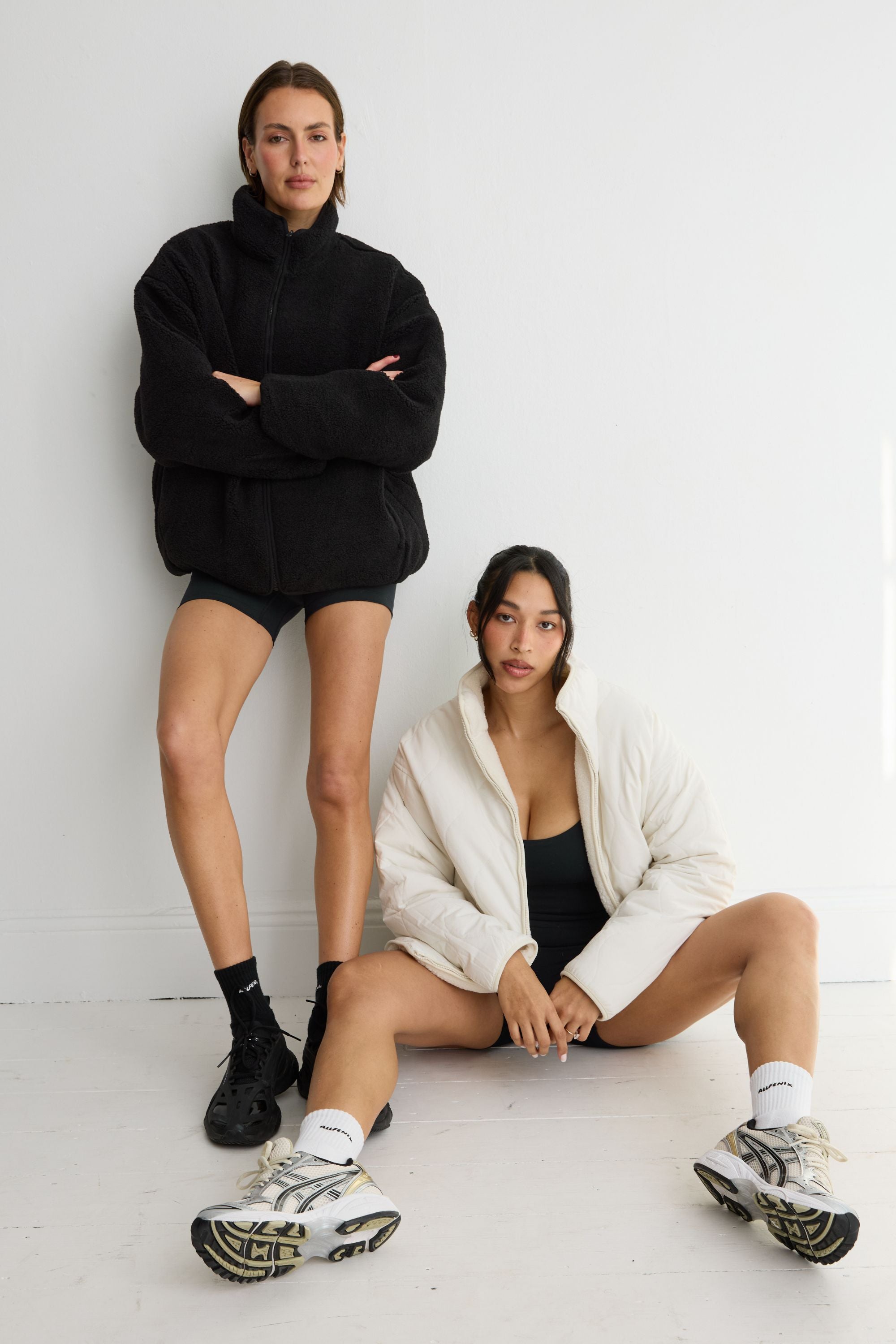 Reversible Quilted Sherpa Jacket - Black