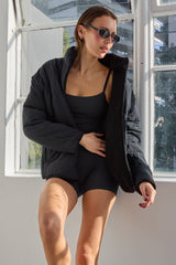 Reversible Quilted Sherpa Jacket - Black