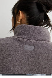 Reversible Quilted Sherpa Jacket - Graphite