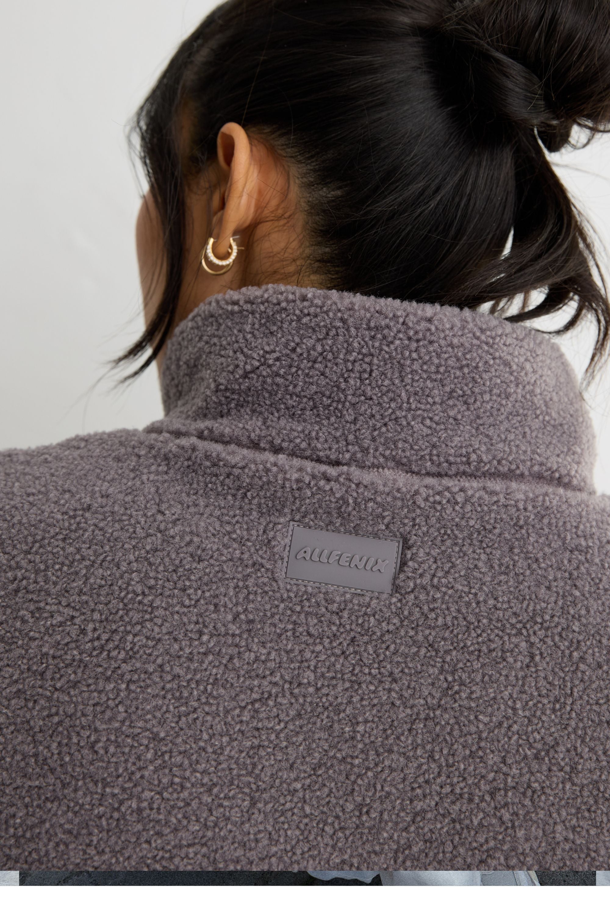 Reversible Quilted Sherpa Jacket - Graphite