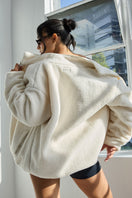 Reversible Quilted Sherpa Jacket - Chalk