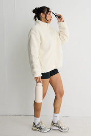 Reversible Quilted Sherpa Jacket - Chalk