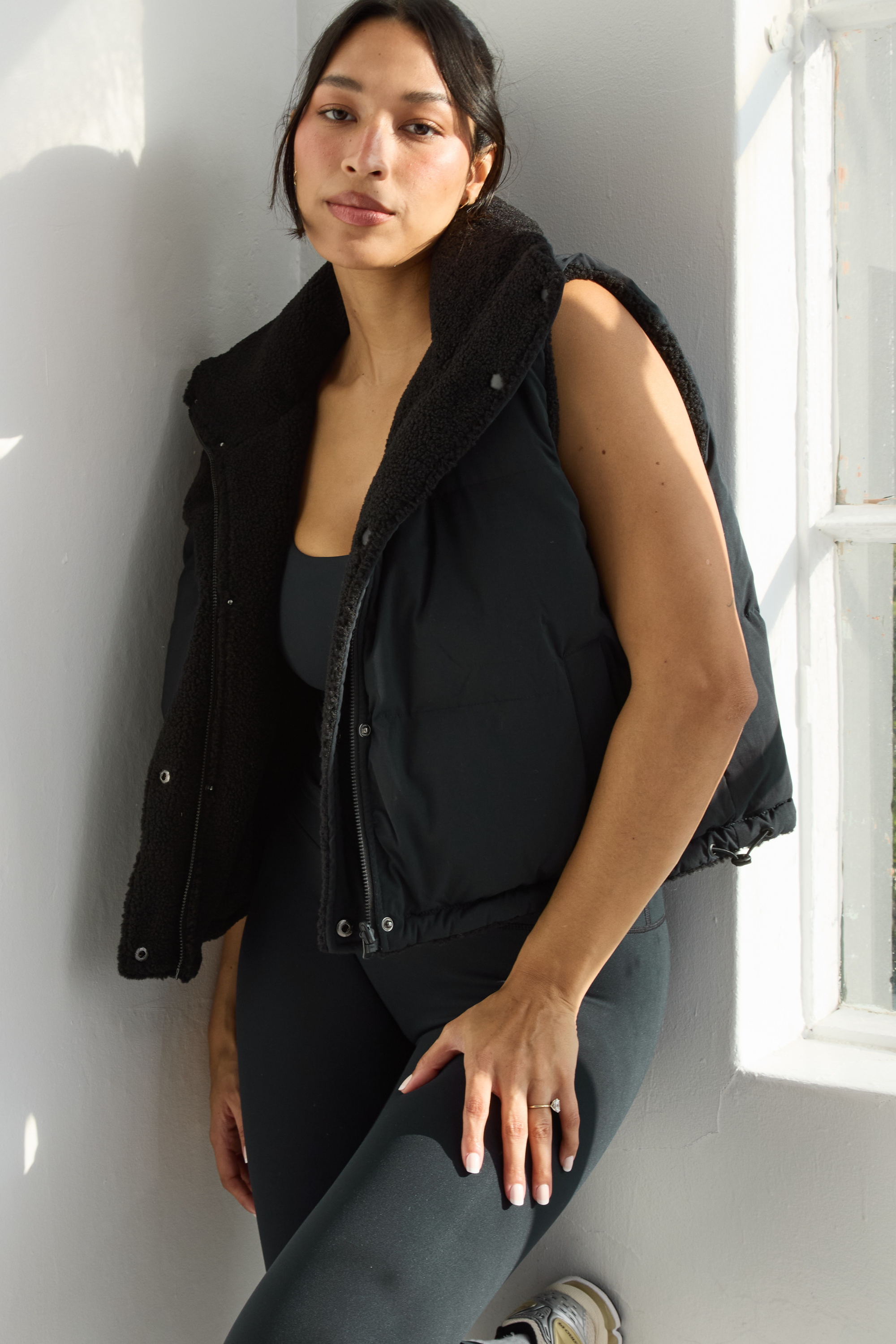 Reversible Sherpa Vest - Black