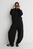 Soft Luxury Barrel Leg Track Pant - Black