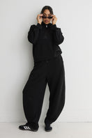 Soft Luxury Barrel Leg Track Pant - Black