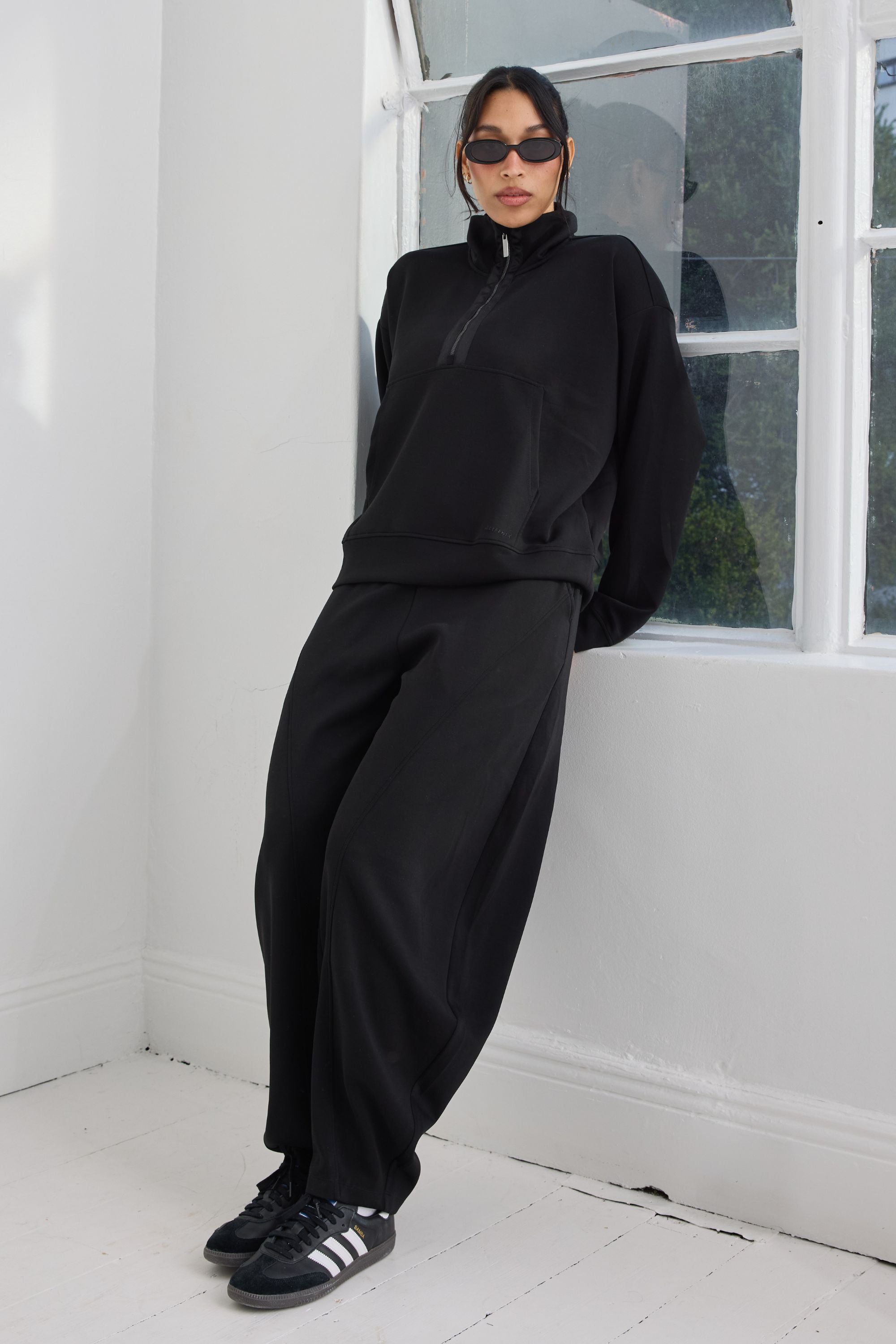 Soft Luxury 1/2 Zip Sweater - Black
