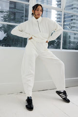 Soft Luxury Barrel Leg Track Pant - Chalk