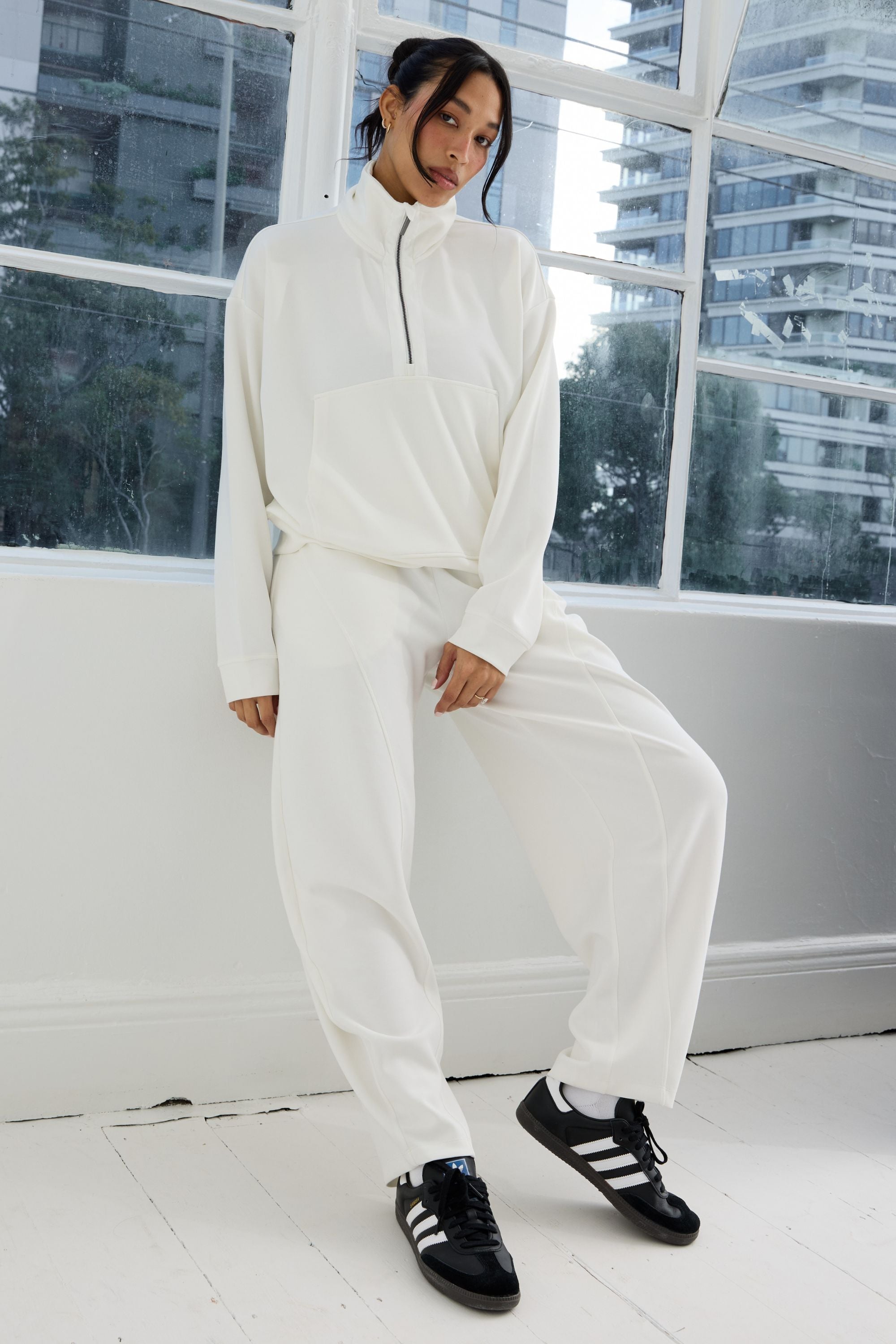 Soft Luxury 1/2 Zip Set - Chalk