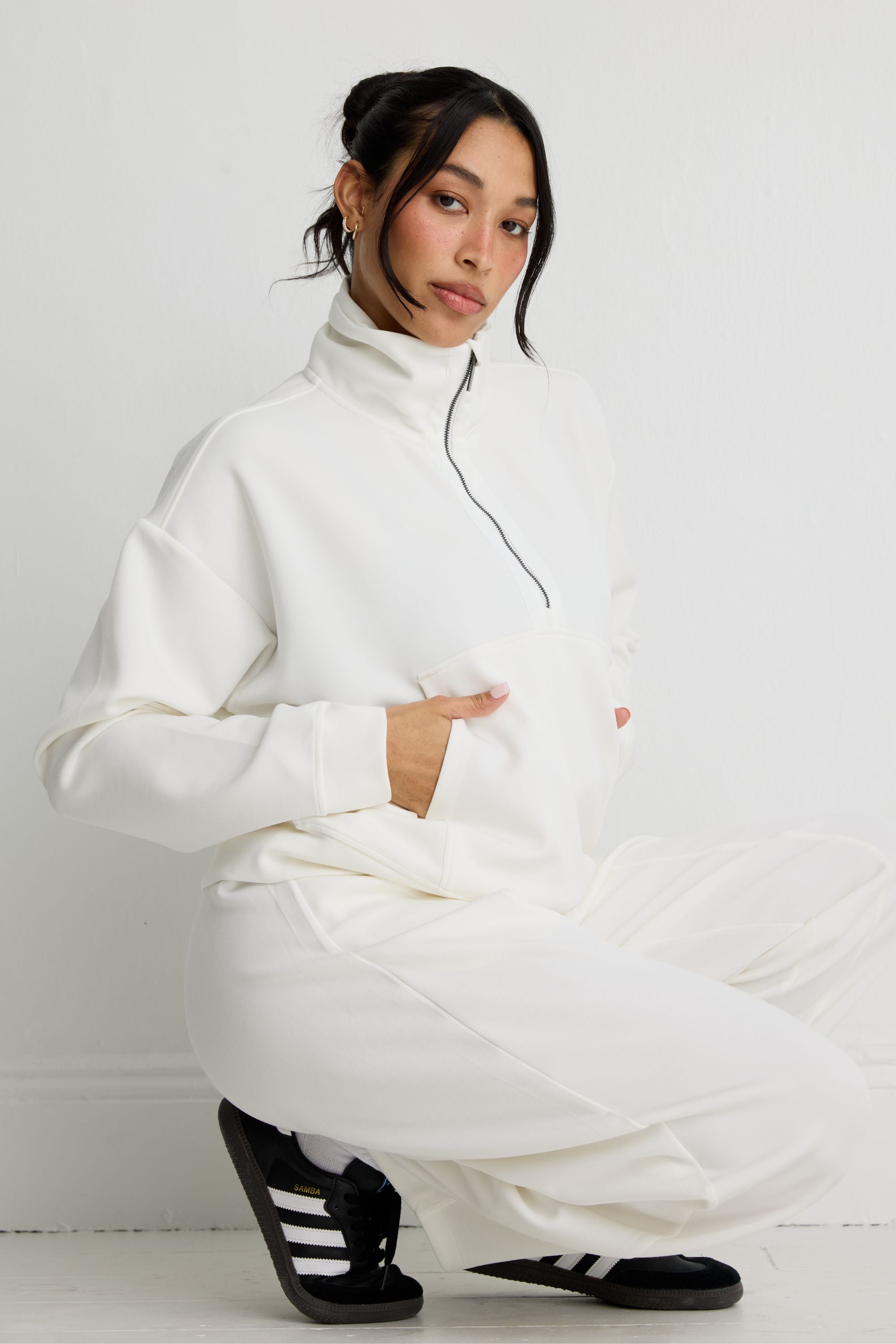 Soft Luxury 1/2 Zip Set - Chalk